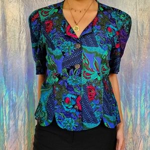 🚫SOLD🚫🥀VTG Cropped Floral Top🥀